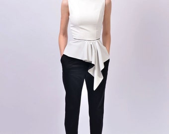 Women&#39;s Blouse,  Ruffle Top, Sleeveless Shirt, Tops For Women, Made To Order | Gina 3