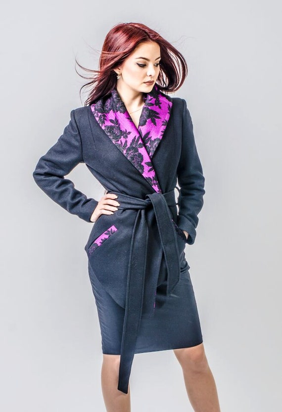 Short Wrap Coat Winter Jacket With Belt for Women Ladies 