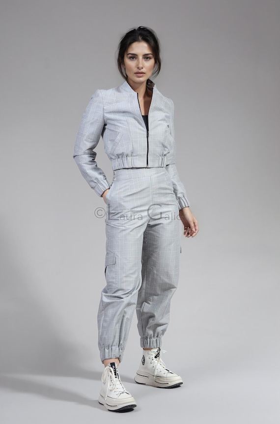 Buy Office Women Casual Suit With Cargo Pants, Single Breasted