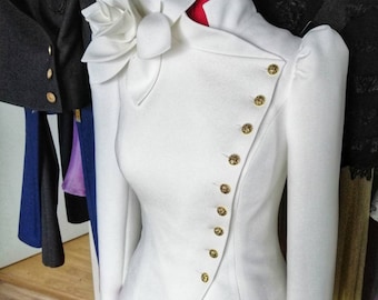 Bridal Wrap Blazer, Office Jacket, Ruffle Back, Women's Wear, Made To Order, Designer | Dina bridal couture