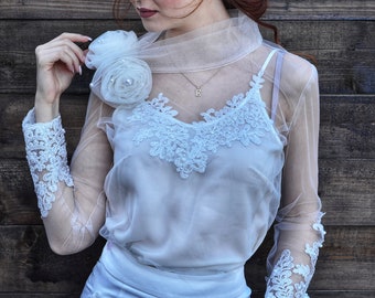 White tulle Blouse