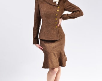 Office Women Suit With Short Trumpet Skirt, Wrap Blazer Jacket | Vespa