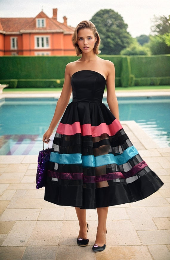 Vestido cors Taraza Midi vestido transparente de tafet n