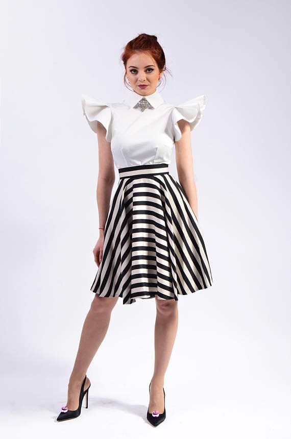 Women's Shirt, Power Shoulder Top, Ruff Shoulder Blouse, Sleeveless, For Ladies, brooch not included | Cassandra