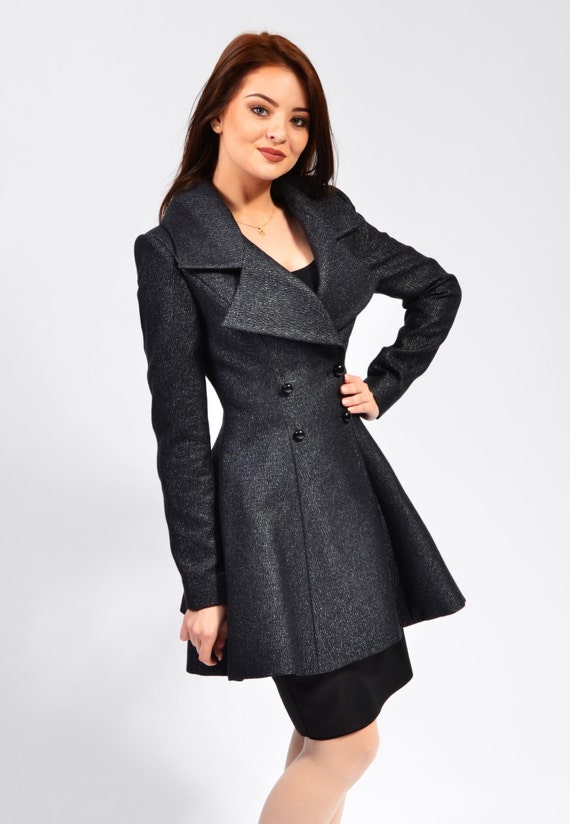 Buy Wrap Midi Dress Coat, Winter Pleated Double Breasted Jacket for Women  Inez 2 Online in India 