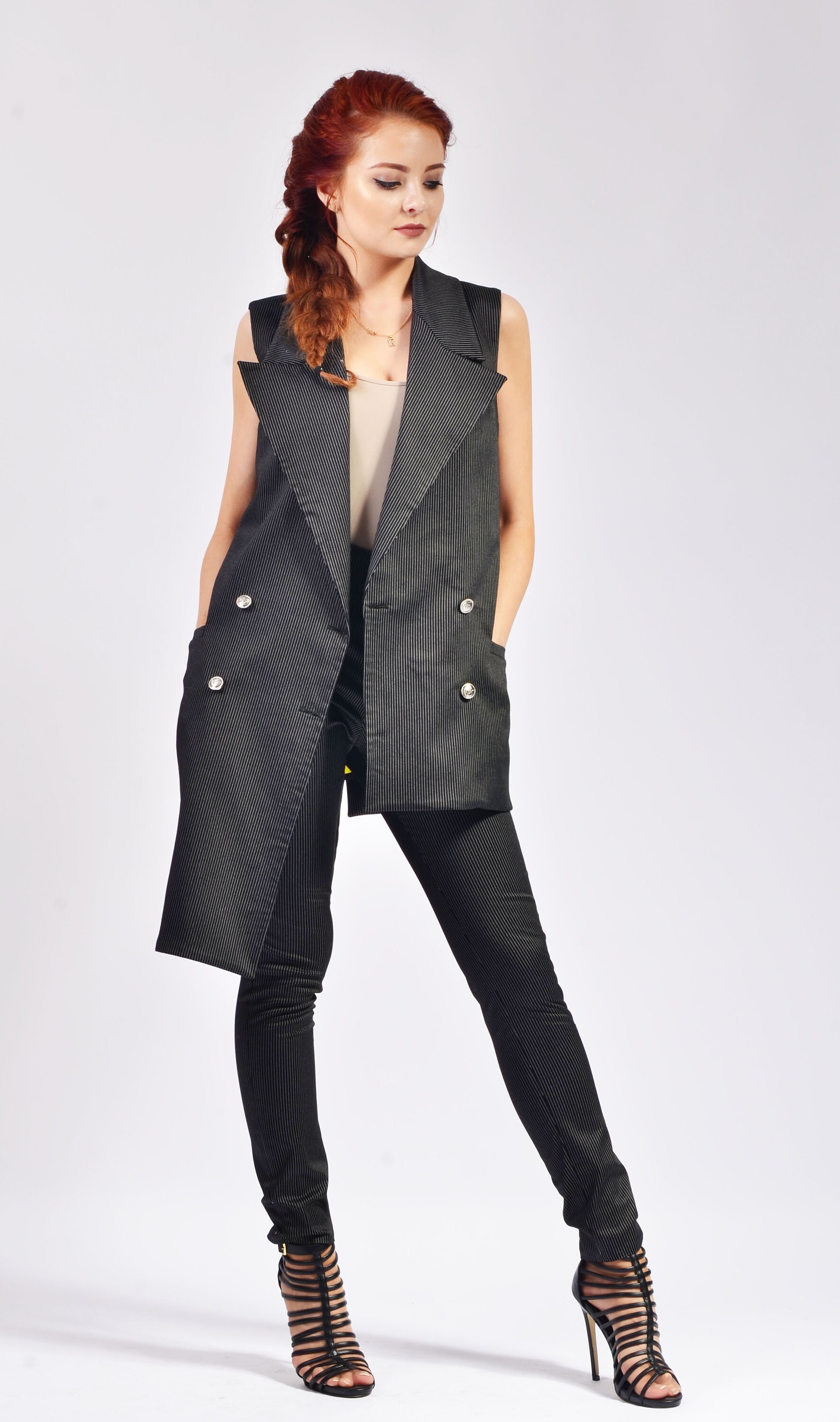 sleeveless wrap vest