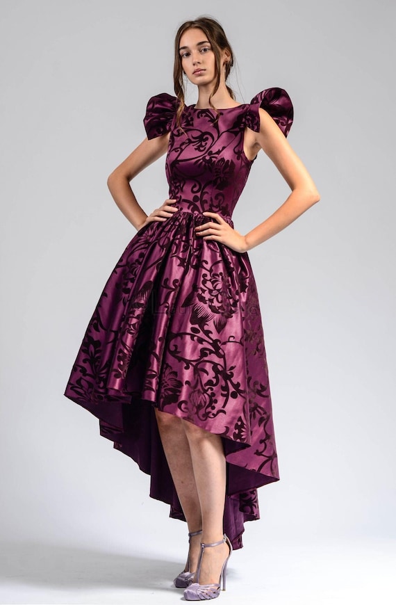 SALE 50 OFF Long Pleated Power Shoulder Dress Maxi Gown With Hi low Skirt Lidia 2 Etsy UK