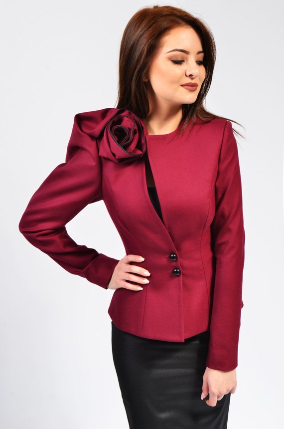 Blazers for Women, Office Jacket, Rose Flower Blazer, Two Buttons, Made to  Order Melinda 