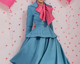 Wrap Suit With Ample Skirt, Rose Blazer Jacket for Women | Inez