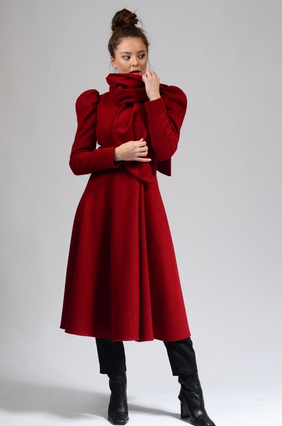 Midi Scarf Collar Wrap Coat Winter Jackets for Women Wool Overcoat Beatrice 3 Etsy Ireland