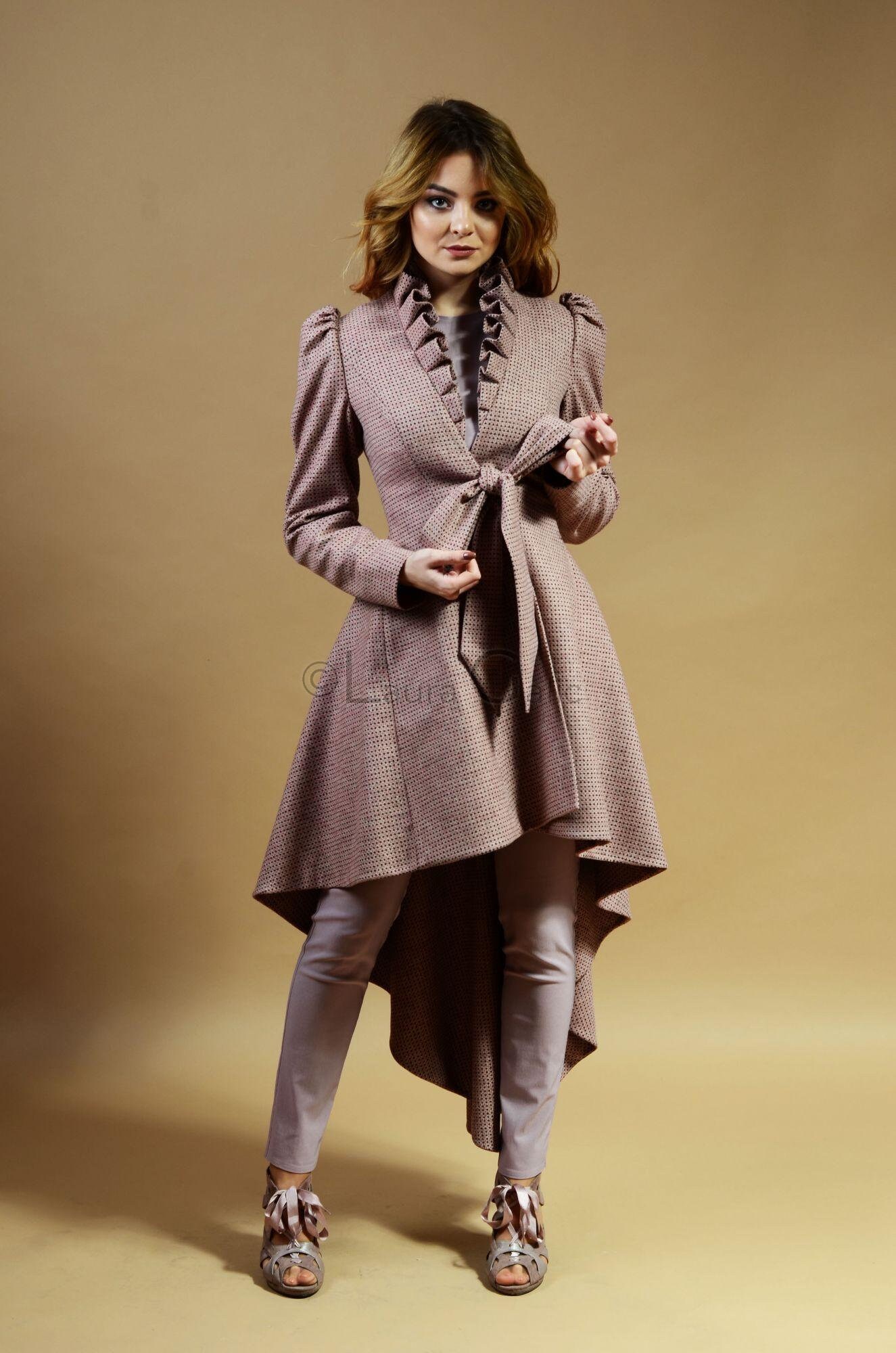 Wool Winter Coat, Long Coat, Plus Size Coat, High Low Coat