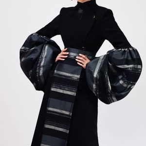 Tunic Long Coat, Romanian traditional fashion inspiration Maxi Winter Jacket For Women Catinca image 3