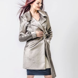 Trench Coat, Wrap Midi Overcoat With Belt, Winter Autumn Jackets For Women | Lupe