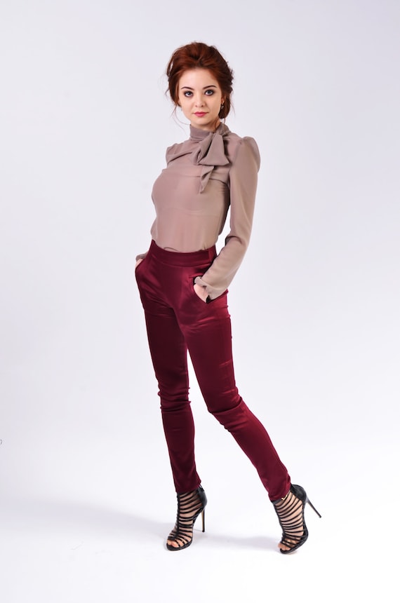 Strakke broek skinny fit broek met zakken voor dames - Etsy België