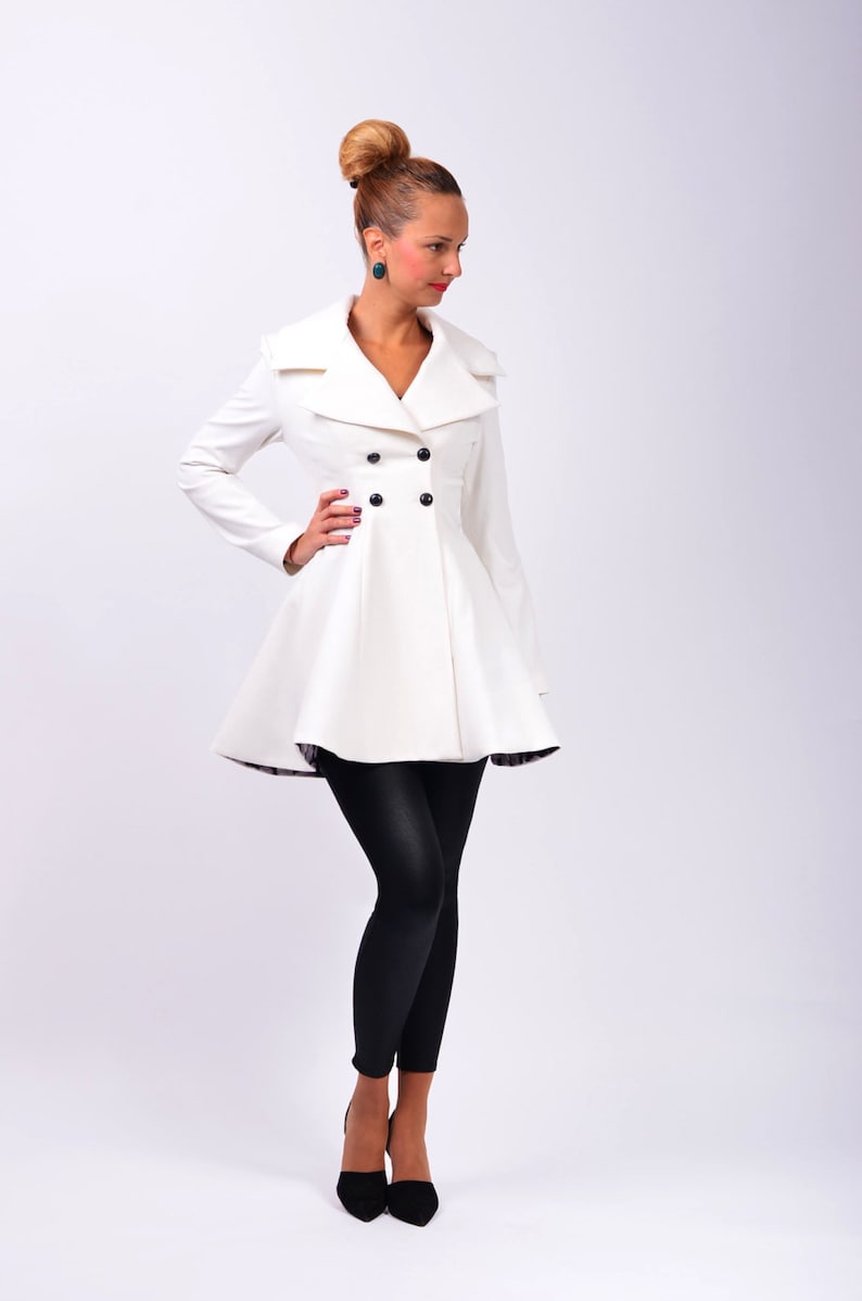 Inez 2 Winter Pleated Double Breasted Jacket For Women Wrap Midi Dress Coat