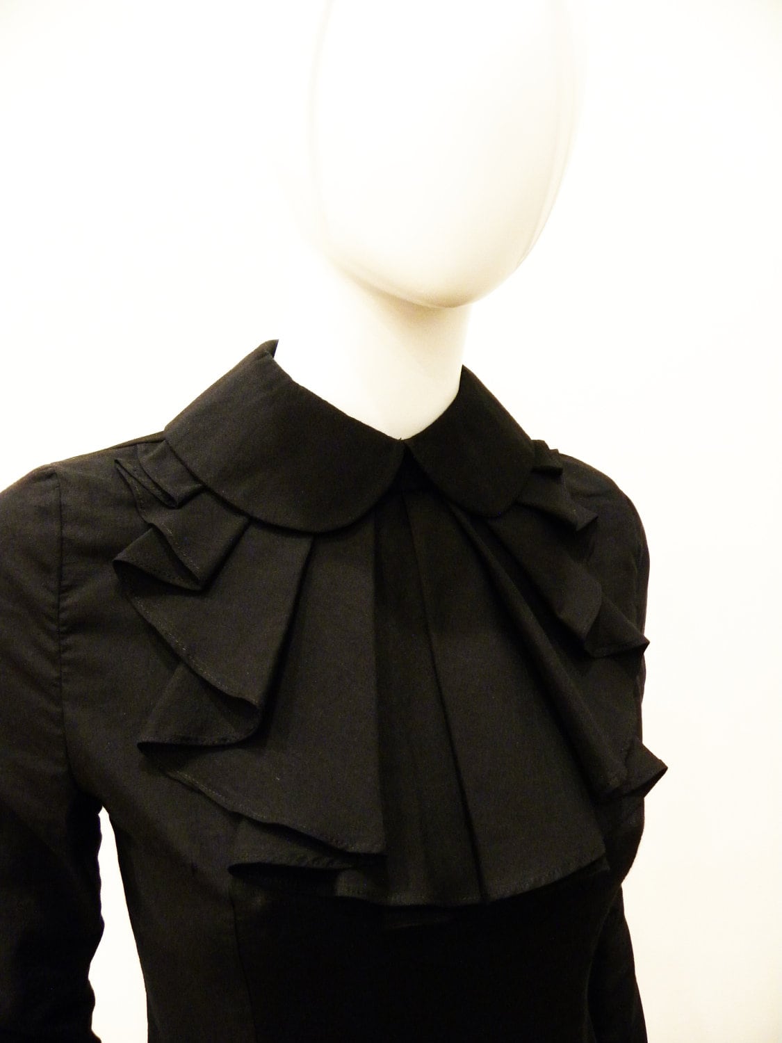 Women's Blouse, Ruff Collar Top, Long Sleeves Shirt, Tops For Women, Made To Order | Irina