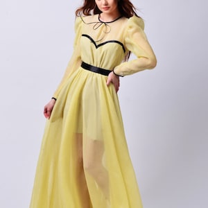 Empire Waist Long Dress, Long Sleeves Maxi Pleated Gown | Isabela