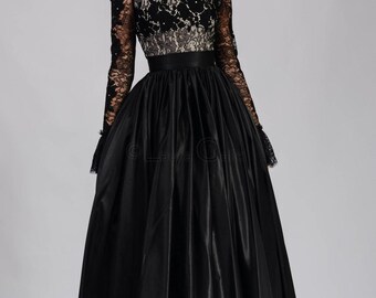 Conjunto FALDA LARGA PLISADA con BLUSA de encaje, Conjunto de