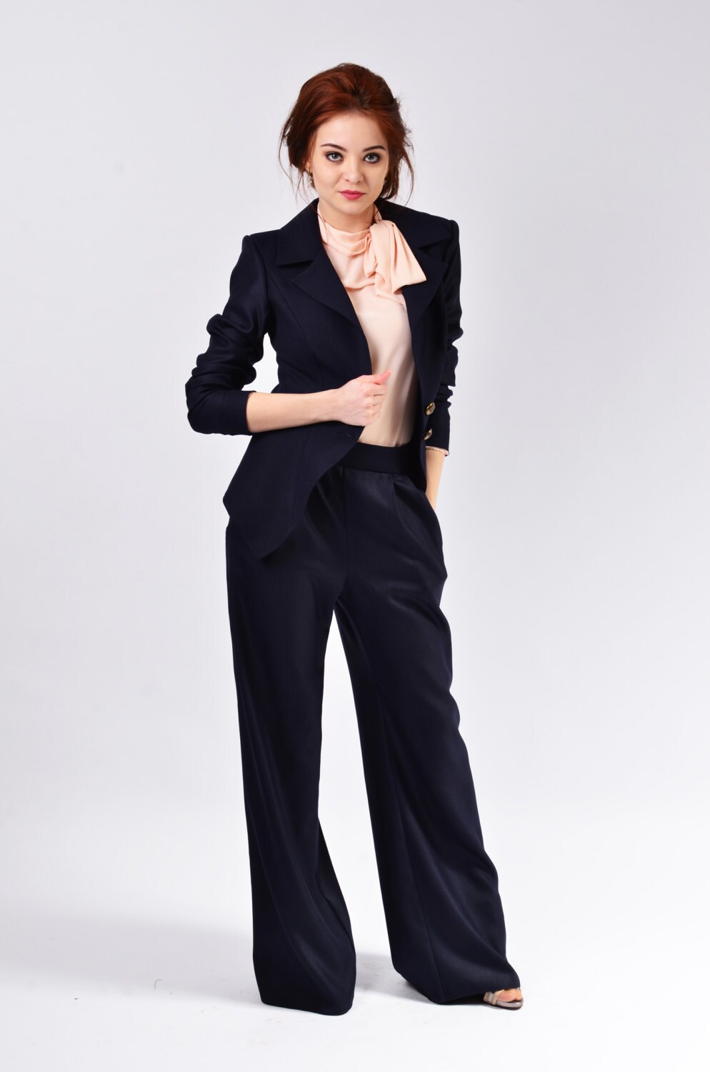 Office Women 3 Piece Suit With Tight Pants Dual Color, Vest Suit