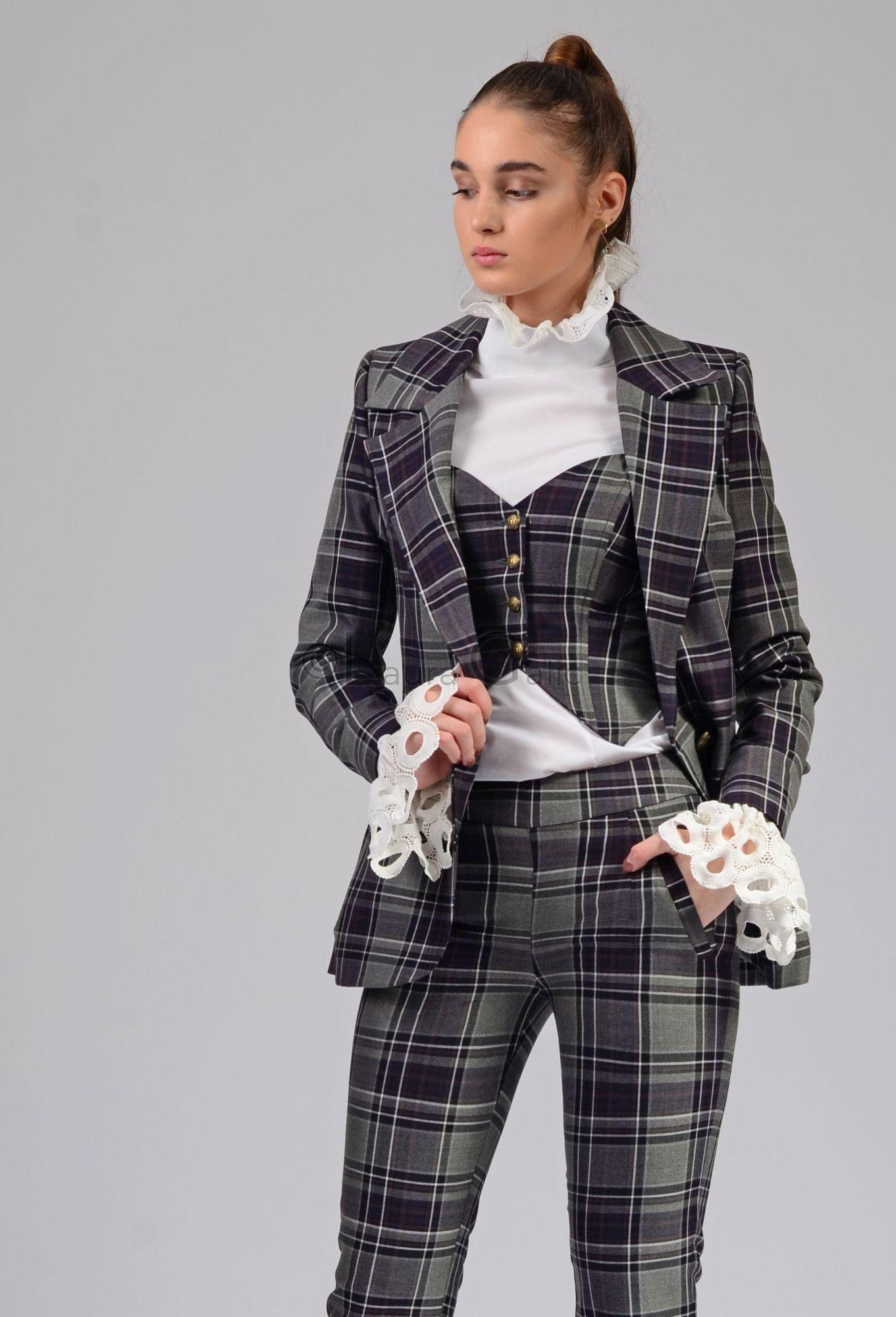Office Women 3 Piece Suit With Tight Pants, Corset Vest Suit, Single  Breasted Blazer Jacket Ramona 3 Piece Corset Vest -  Sweden