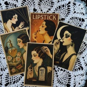 Art Deco Beauty Postcard Set – 1920s Vintage Glamour (Set of 5)