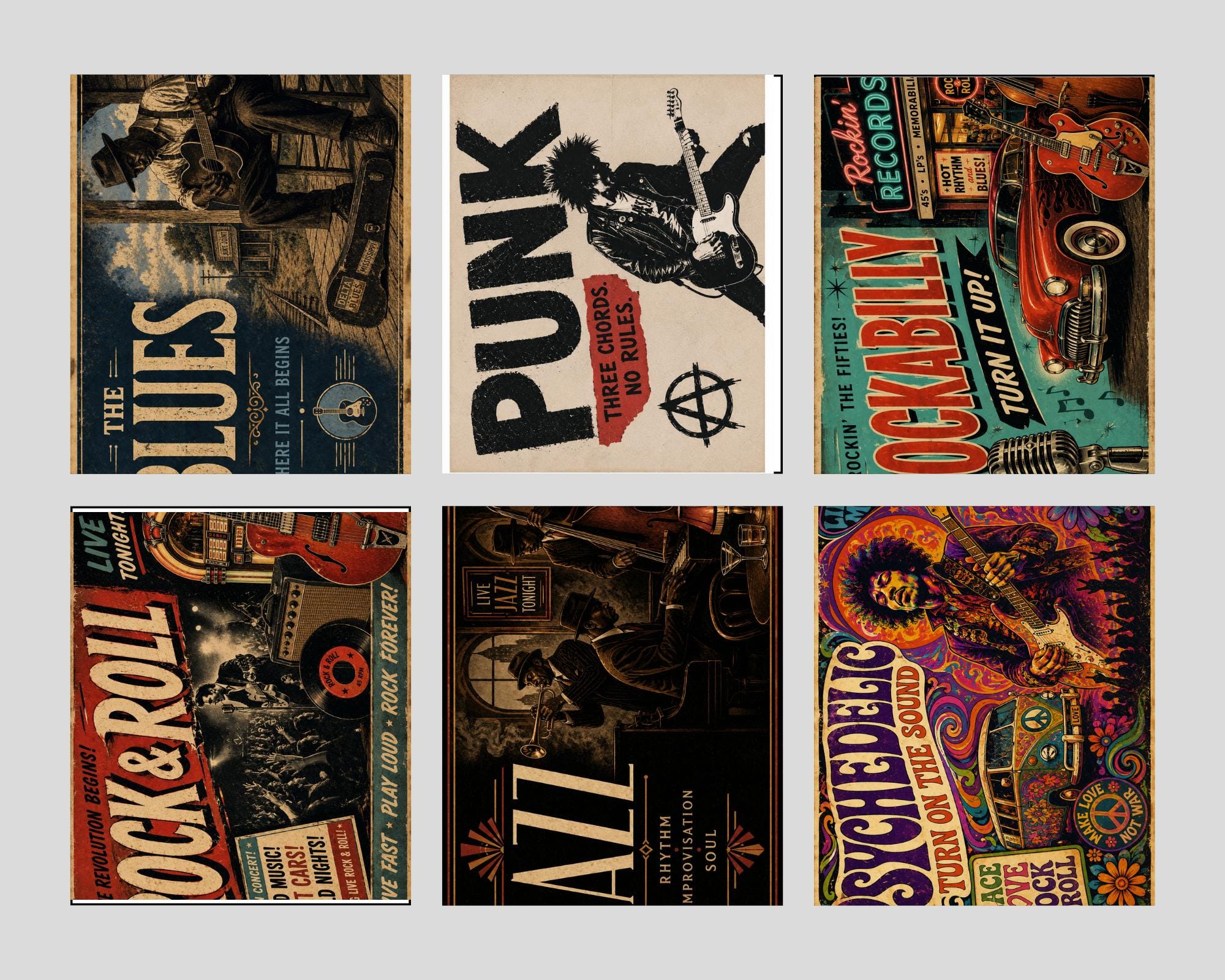 Postcard Set Jazz - Etsy