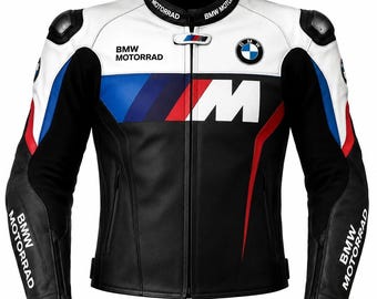 Men BMW Motorrad Racing Leather Biker Jacket CE Armor Protectors