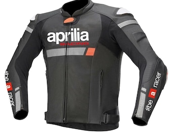 Aprilia Men Motorbike Leather Jacket Motorcycle Bikers Racing Sports Jackets CE