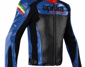 Aprilia Motorcycle Motorbike Leather jacket Racing Rider Biker CE ARMOR Jackets
