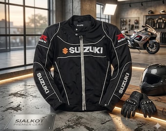 Suzuki Motorcycle Riding Jacket Mesh Fabric Motorbike Biker Jacket