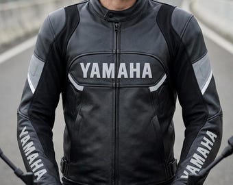 New Yamaha Motorbike Leather Jacket Yamaha Black Motorcycle Biker Riding Gear