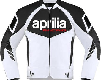 Aprilia Men Motorbike Leather Jacket Motorcycle Bikers Racing Sports Jackets CE