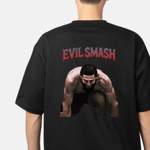Khamzat Chimaev &quot;Evil Smash&quot; Graphic Tee: MMA Streetwear T-Shirt