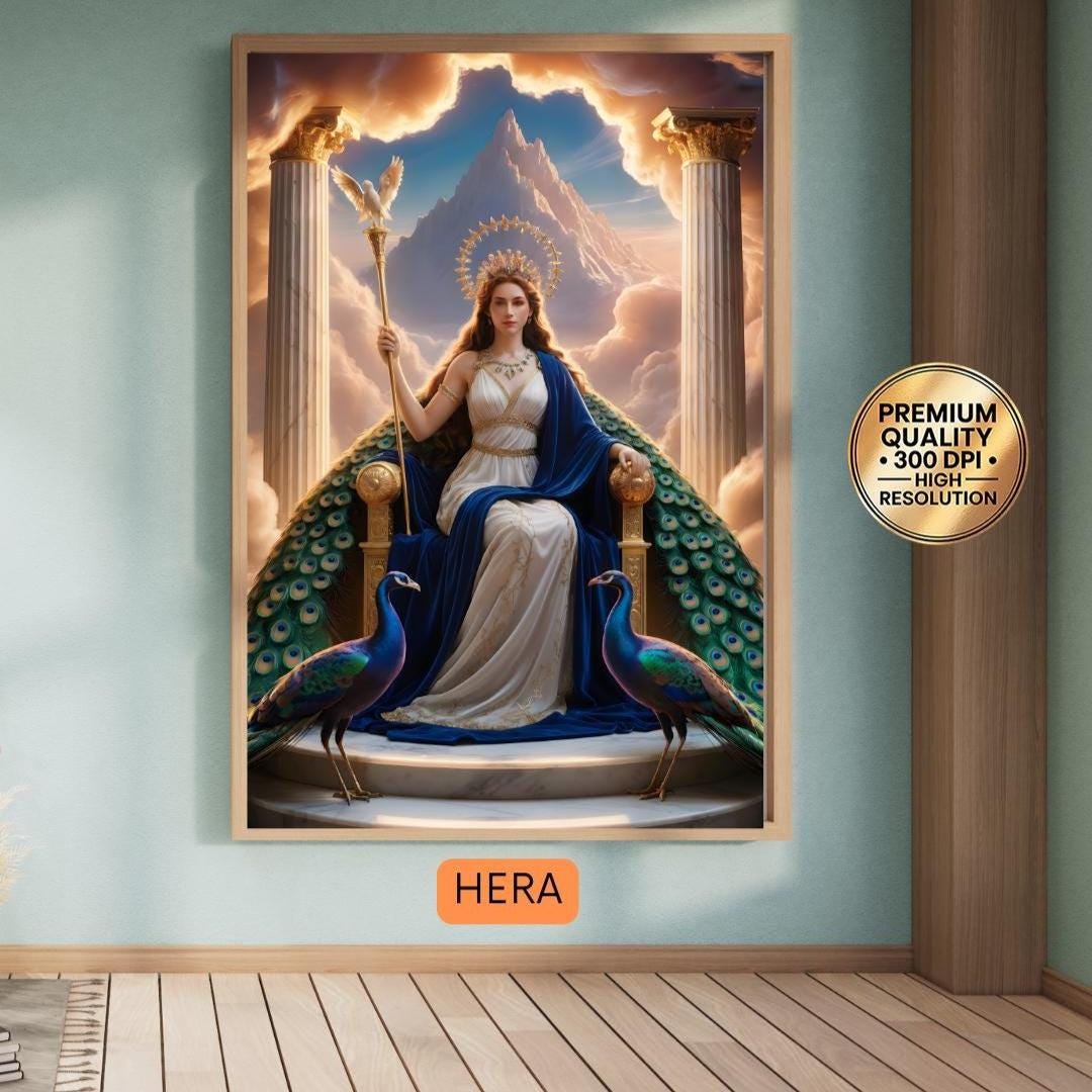 Hera Greek Goddess Art Print | Queen of Olympus Digital Poster ...