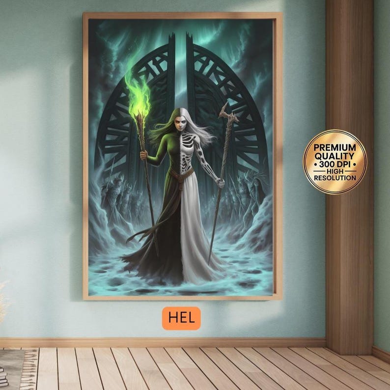 Hel Norse Goddess Digital Art Print – Underworld Queen Poster, Half ...
