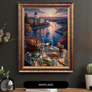Maryland Wall Art Digital Download Chesapeake Bay Blue Crab Print Annapolis Sailing Sunset Coastal Decor