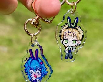 Aoba and Noiz Bunny Keychain (38. 1mm)