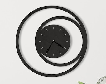 Spiral wall clock, Wall clock modern, Wooden wall clock, Unusual wall clocks,Unique wall clock,Decorative wall clocks,Mid century wall clock