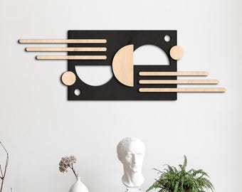 Geometric wood wall art, Modern wood wall art,Abstract wood wall art,Mid century wood wall art,Boho wood wall decor,Minimalist wood wall art