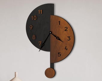 Wall clock modern, Unusual wall clocks, Wooden wall clock,Decorative wall clocks,Unique wall clock,Mid century wall clock,Kitchen wall clock
