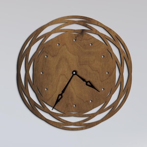 Geometric wood clock, Handmade wooden clock, Minimalist wall clock, Modern wood wall clock, Statement wall clock, Contemporary wall clock