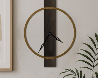 Mid century modern wall clock, Wooden wall clock, Oversized wall clock, Unusual wall clocks, Unique wall clock, Extra large wall clock