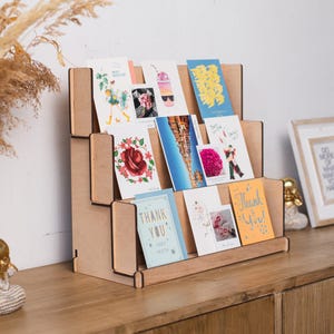 Greeting card display stand, Sticker display stand vendor, Postcard display stand countertop,Bookmark display stand,Craft show display shelf