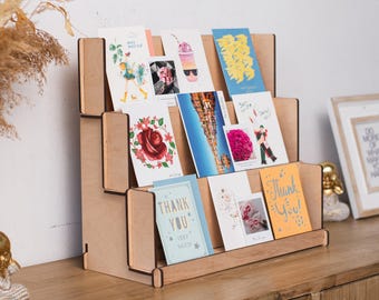 Displaystandaard voor wenskaarten, verkoper stickerstandaard, aanrecht voor briefkaartstandaard, displaystandaard voor bladwijzers, displayplank voor ambachtelijke shows
