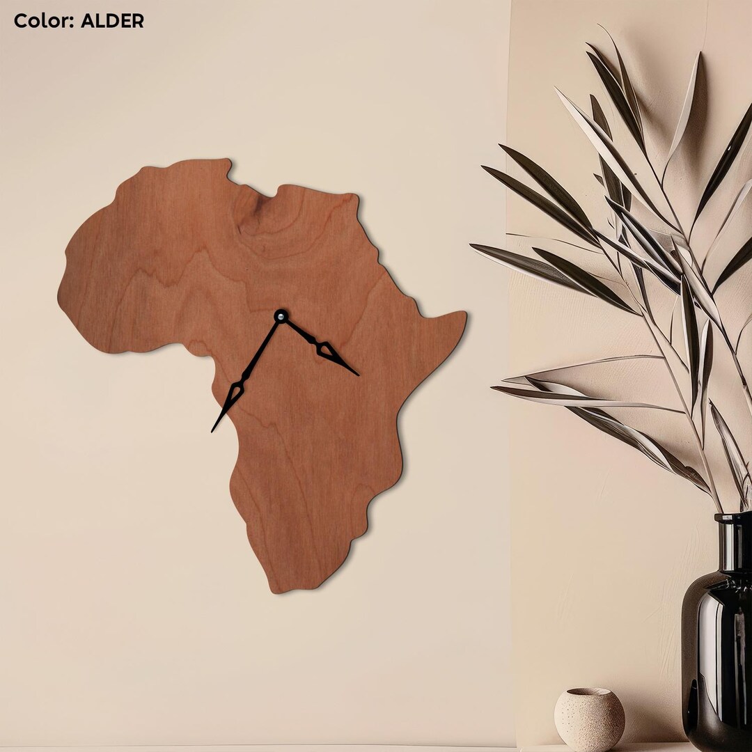 Africa Map Wall Clock, Geography Wall Clock, Travel Clock, Modern Wall ...