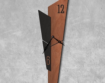 Oversized wall clock, Wooden wall clock, Unusual wall clocks, Modern wall clock, Extra large wall clock, Geometric wall clock