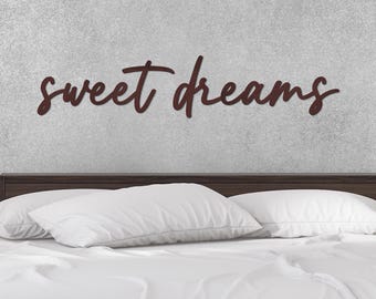 Sweet dreams wooden sign, Over bed wall decor, Sweet dreams over bed sign, Wood bedroom wall decor, Above bed wall art