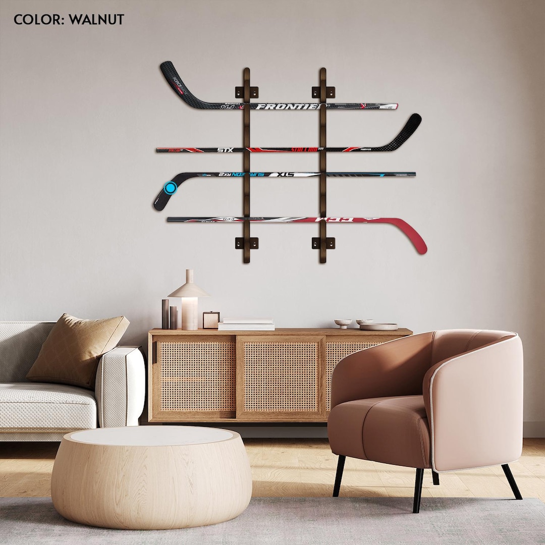 Mini Stick Wall Rack Wooden Hockey Stick Wall Holder, Hockey Stick Wall Mount, Hockey Stick ...