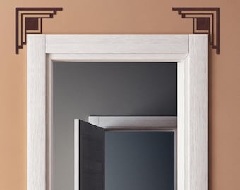 Juego de 2 molduras decorativas para esquinas, moldura de esquina para marcos de puertas, detalle de esquina para marcos de puertas, soporte de esquina de madera, ménsulas decorativas
