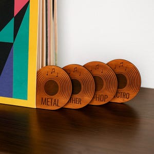 Wooden vinyl record dividers, Wooden lp dividers, Custom vinyl record dividers, Vinyl record separators, Vinyl sorters, Record tabs